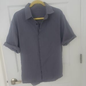 Men's New Gray Shirt Linen